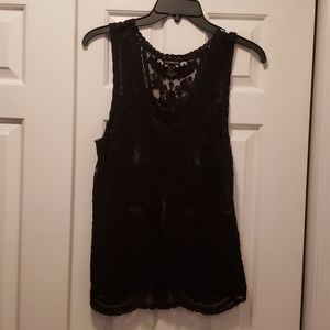 Black express size S lace tank.